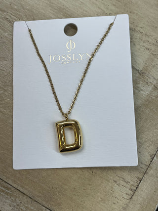 Gold initial necklace