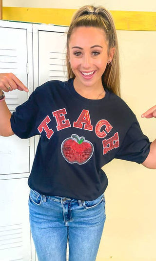 Teach Apple Sequin Graphic