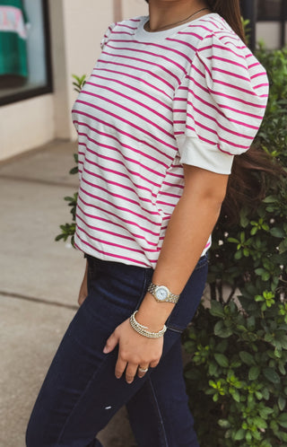 Puff striped top