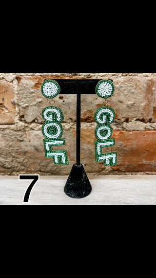 Beaded Golf Earrings