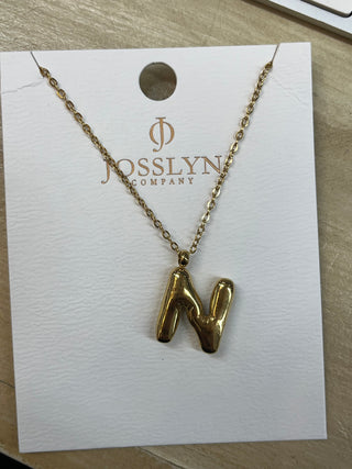 Gold initial necklace