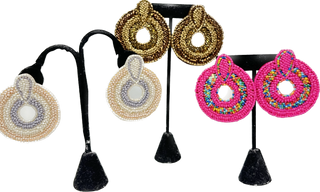 Circle Statement Beaded Earrings