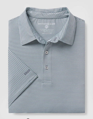 Largo Stripe Polo- Tonal Teal