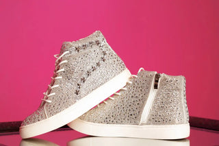 Corkys Flashy Sneaker in Clear Rhinestone