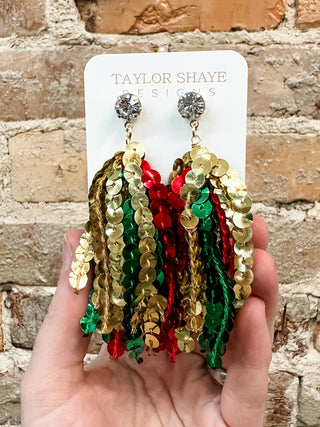 sequin tassel taylor shaye earrings