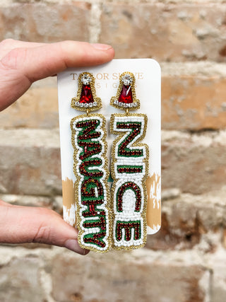 naughty or nice drop taylor shaye earrings