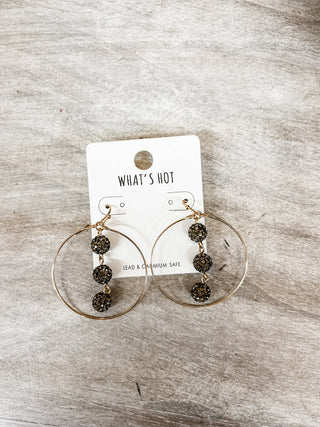 Rhinestone Ball Drop Earrings