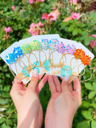 Flower Top Hoops