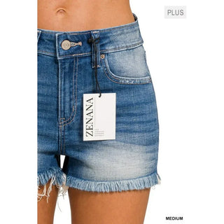 Zenana medium wash jean shorts