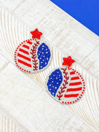 Patriotic Beaded Dangle Earrings