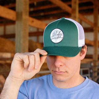 Windmill Patch Trucker Hat-Frost Green/White